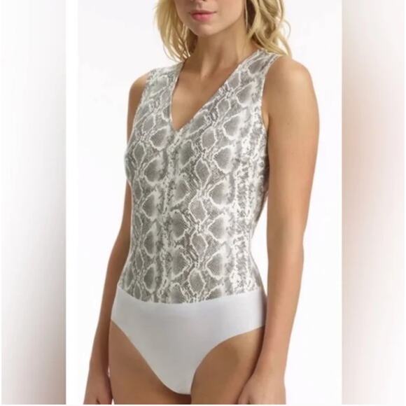 Commando Faux Leather Snakeskin Print Womens Large Bodysuit - Picture 1 of 6